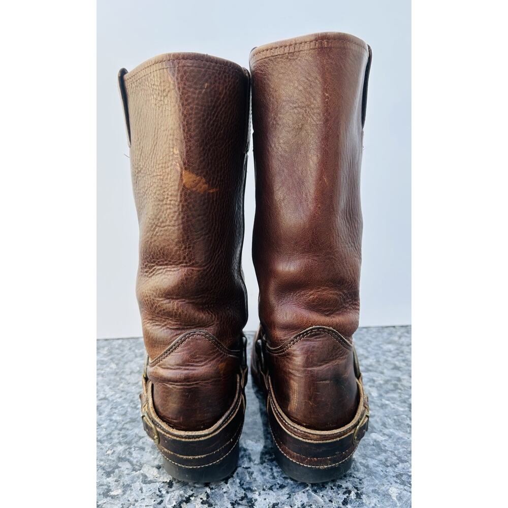 Frye Vintage Brown Leather Harness Boots Women’s Size 8 M Motorcycle Western - Picture 7 of 16